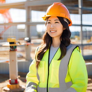 自動火災報知設備の設置工事をする日本人