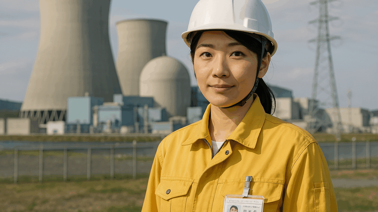 原子力発電所で働く女性