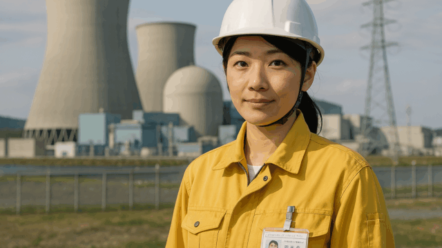 原子力発電所で働く女性
